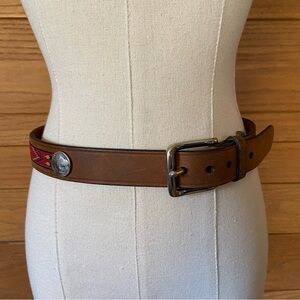 Vintage Trafalgar Old West US made buffalo nickel embroidered belt